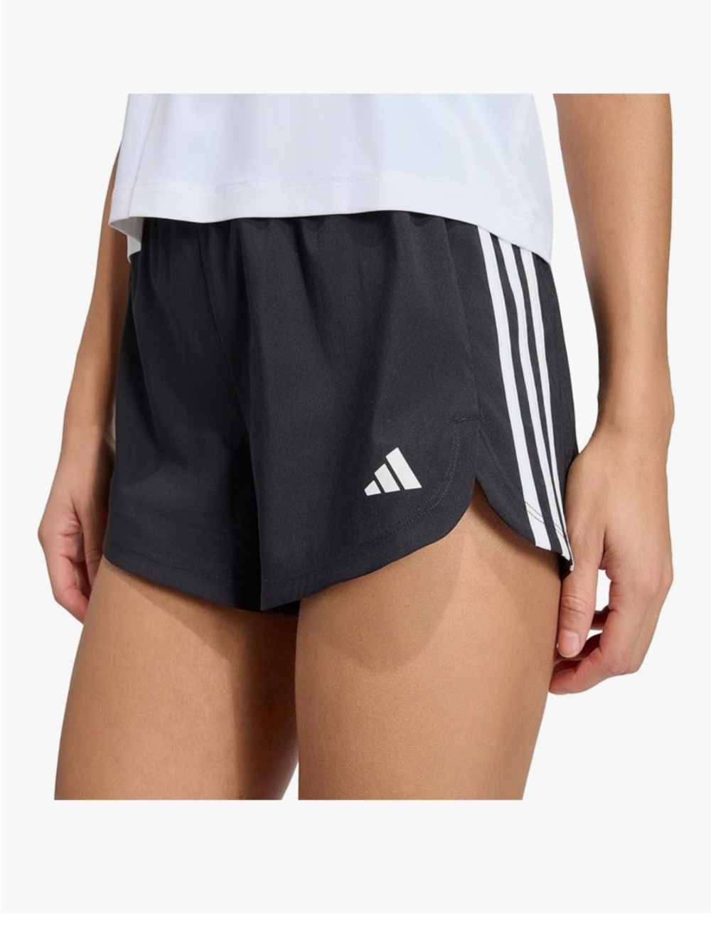 adidas Black Athletic Shorts with White 3-Stripes